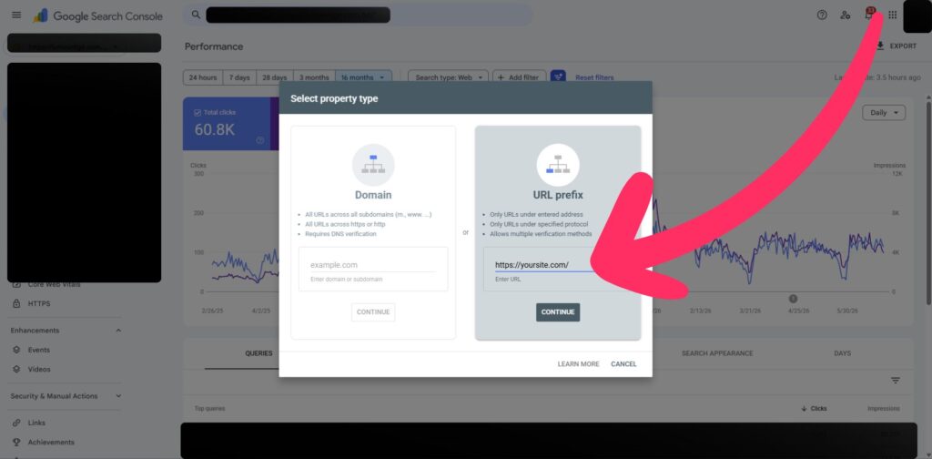 Google Search Console to WordPress Using Rank Math URL Prefix